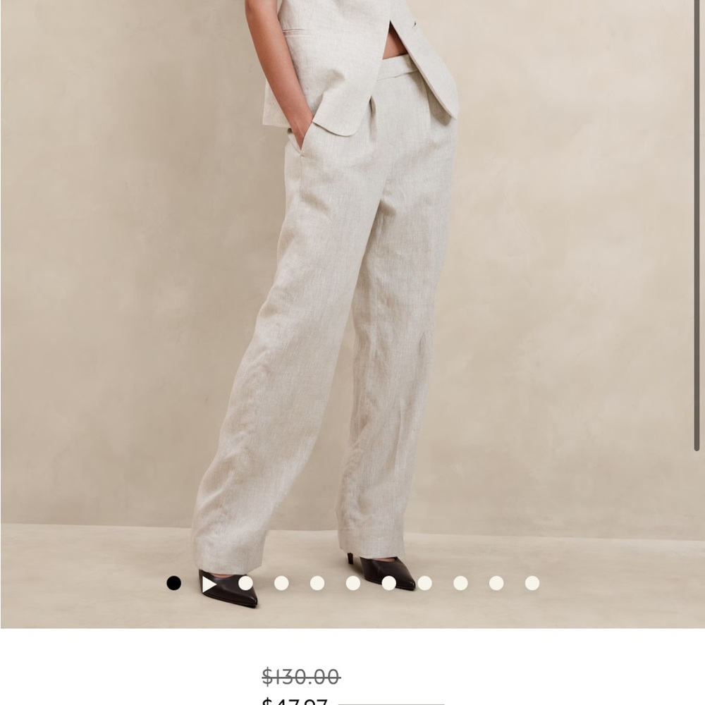 Banana Republic Palma Straight-Leg Linen Pant